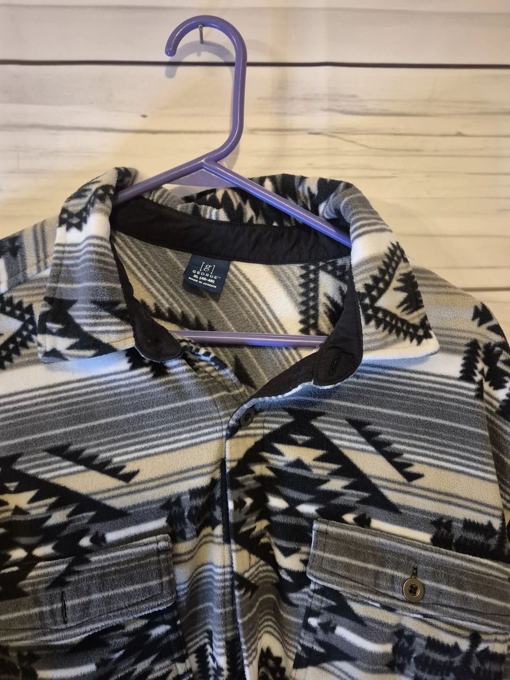 George Black and White Aztec Print Shacket